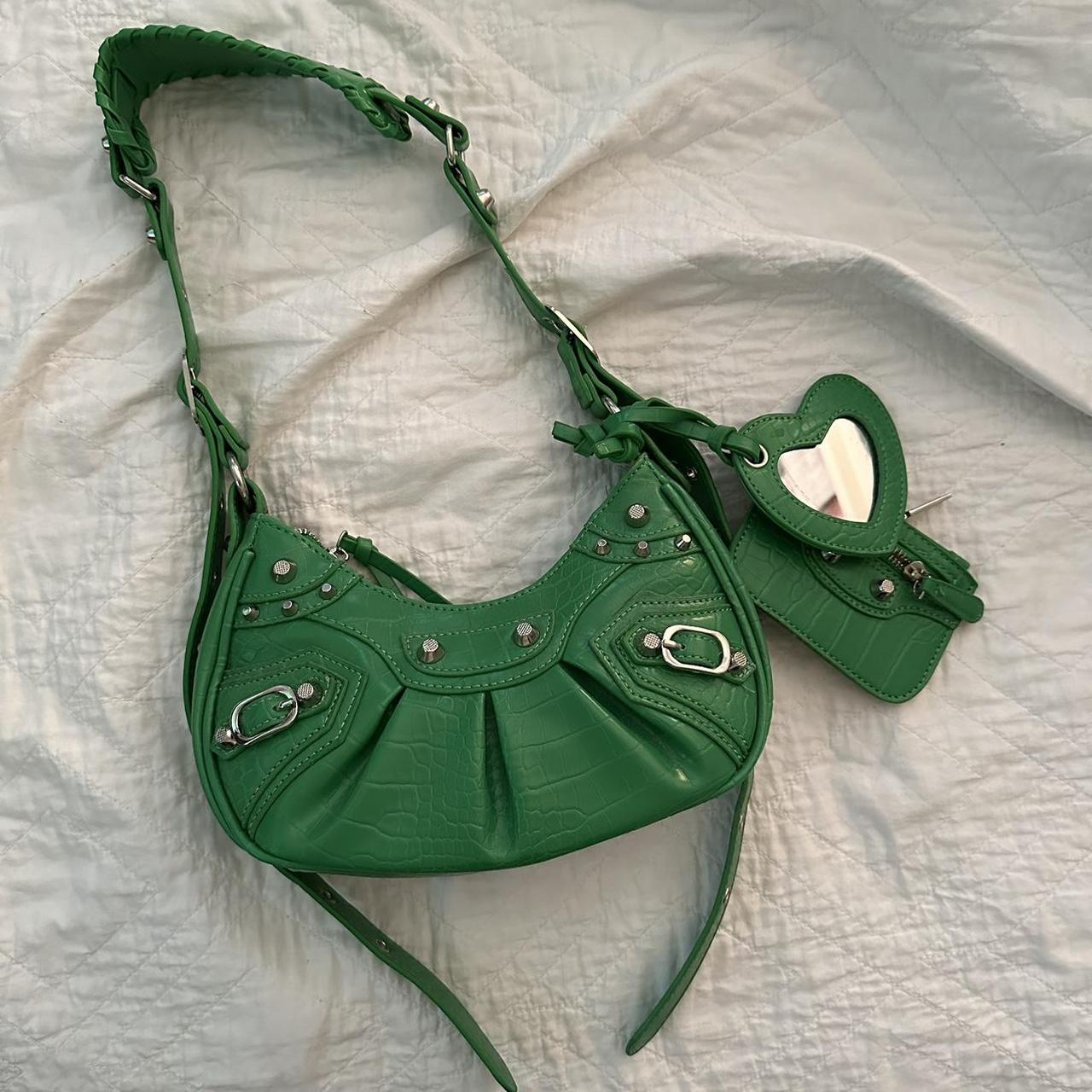 ego green moto style crossbody bag. reminds me of... Depop
