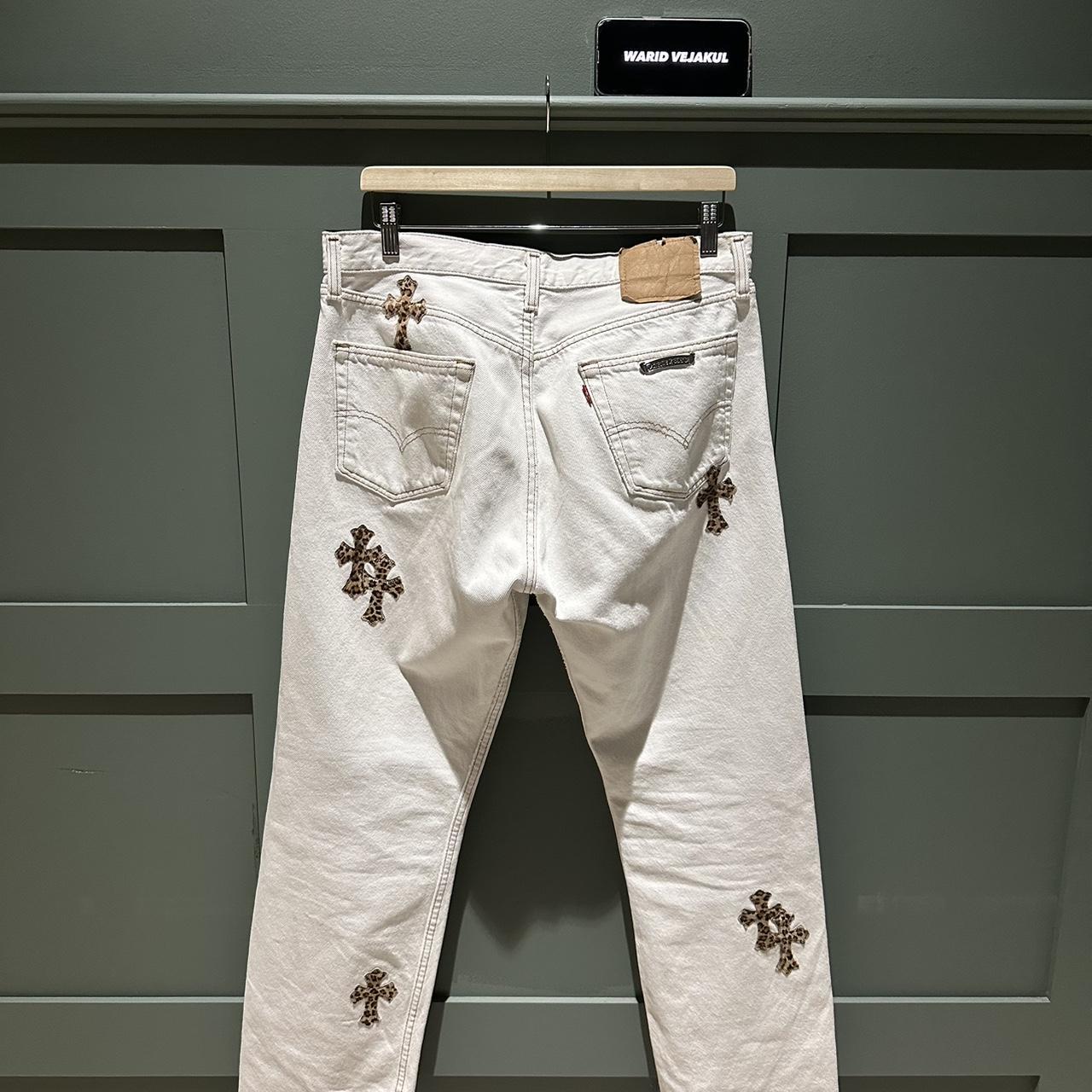 White Levi's 501 x Chrome Hearts Leopard | Depop