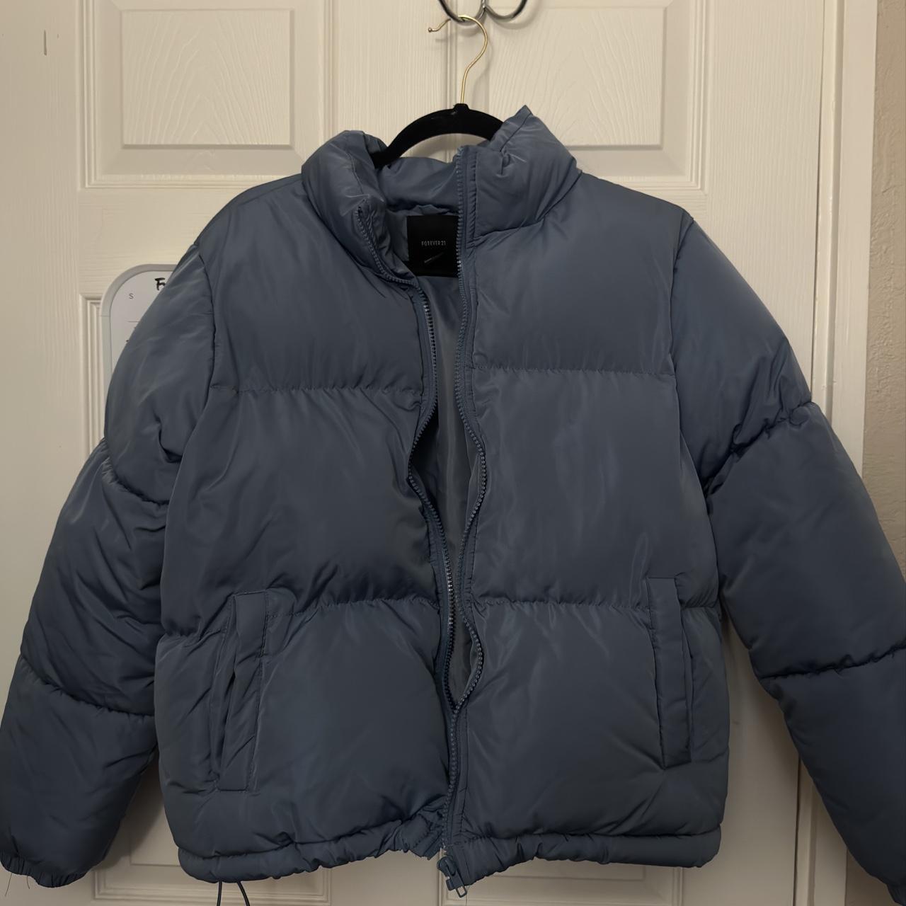 Forever 21 blue puffer jacket best sale