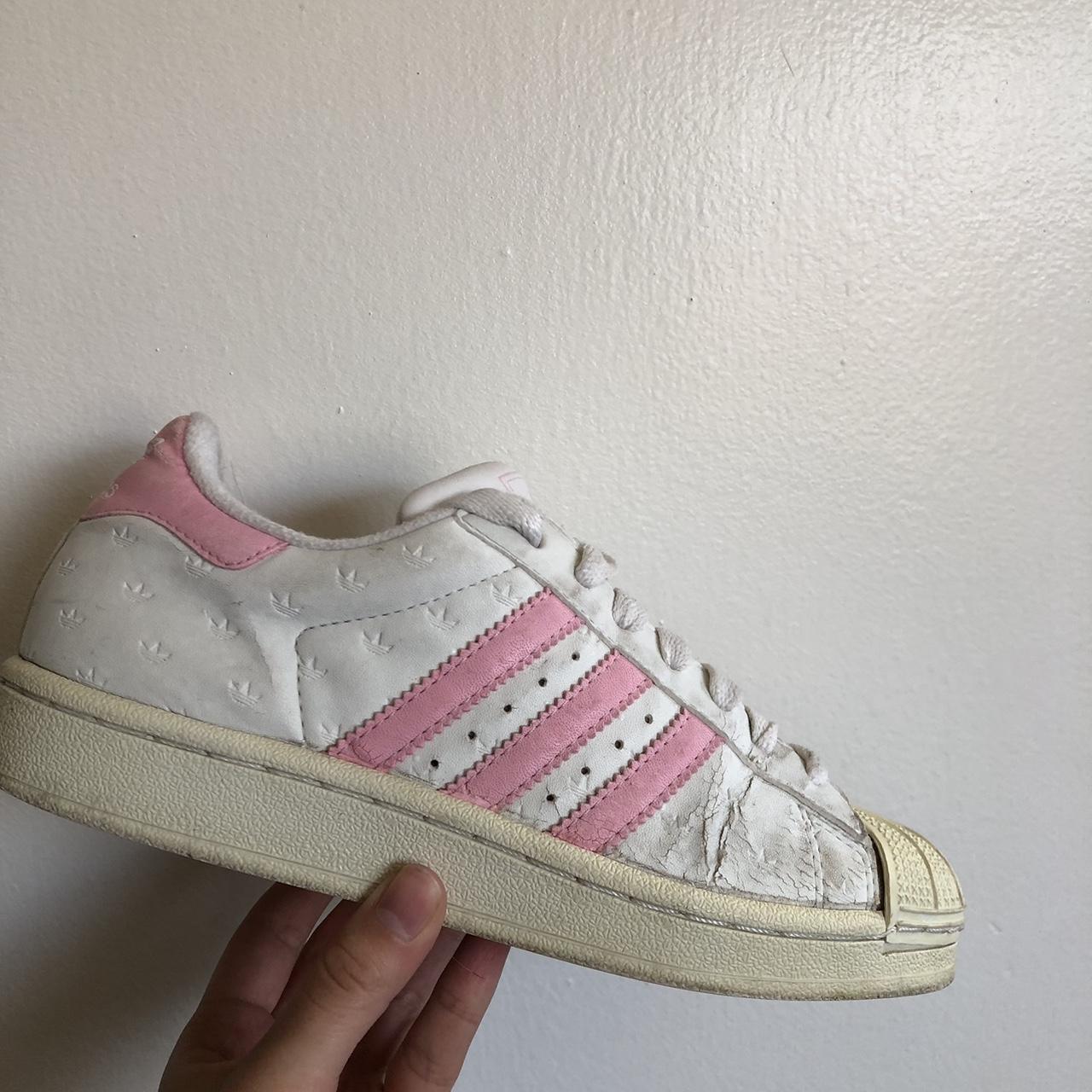 Adidas pink stripe trainers online