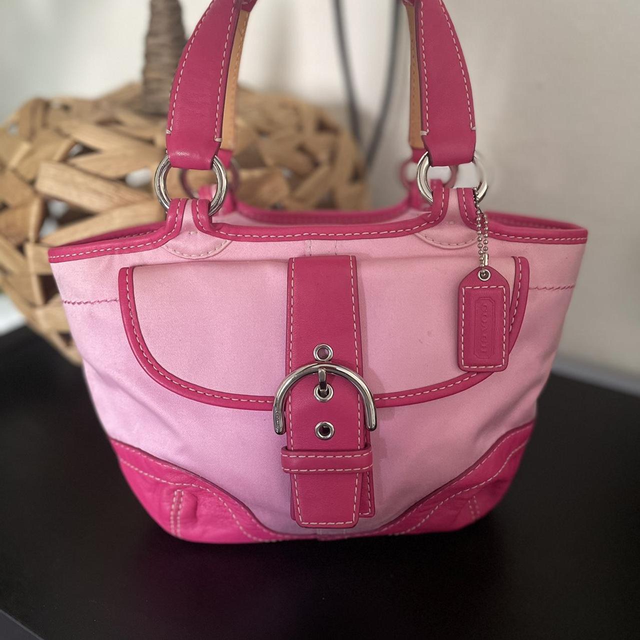 Pink Coach popular Leather Handbag Purse