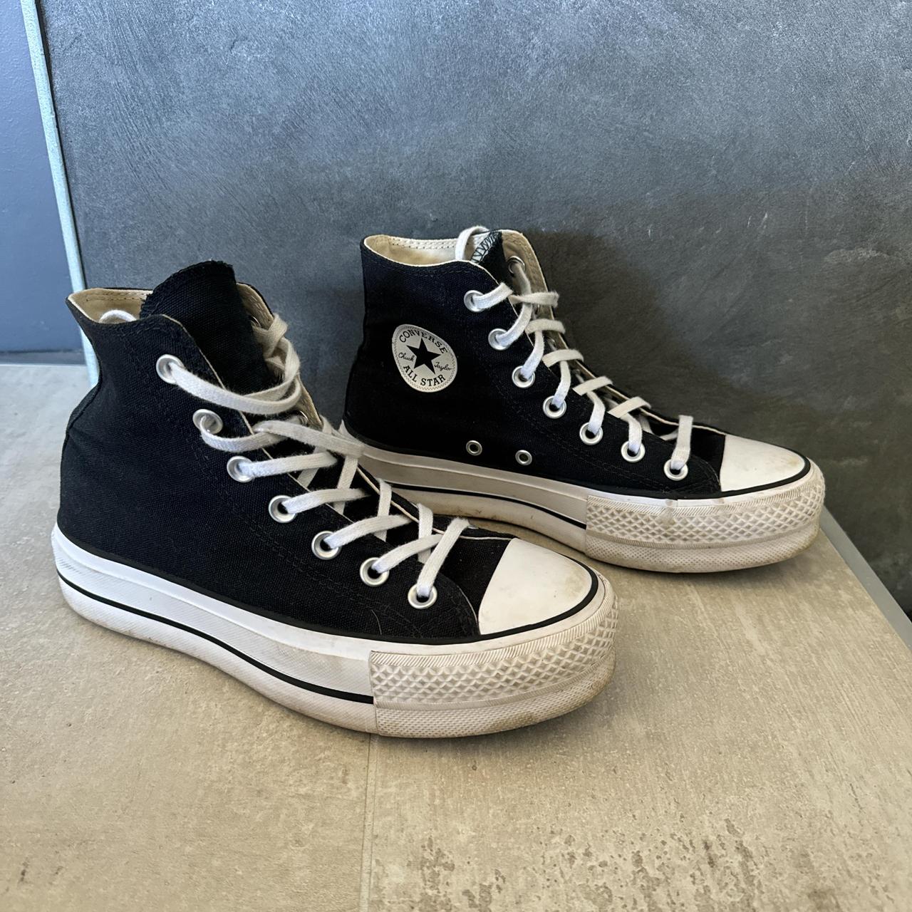 Converse canvas platform high top sneakers US 6 Depop