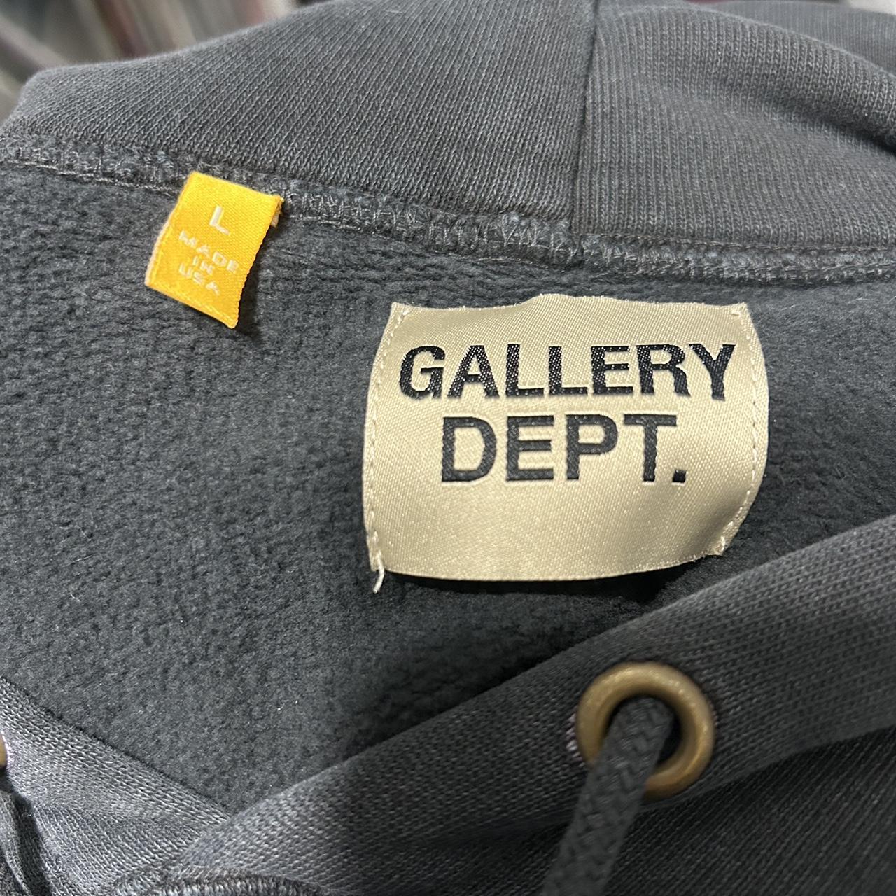 Gallery Dept Black washed Flame hoodie LARGE - Depop