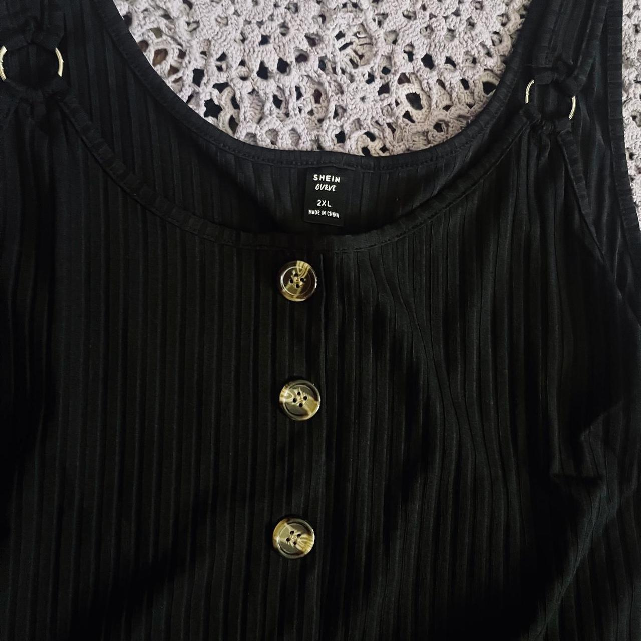 Brand: Shein Curve. flowy summer black floral dress. - Depop