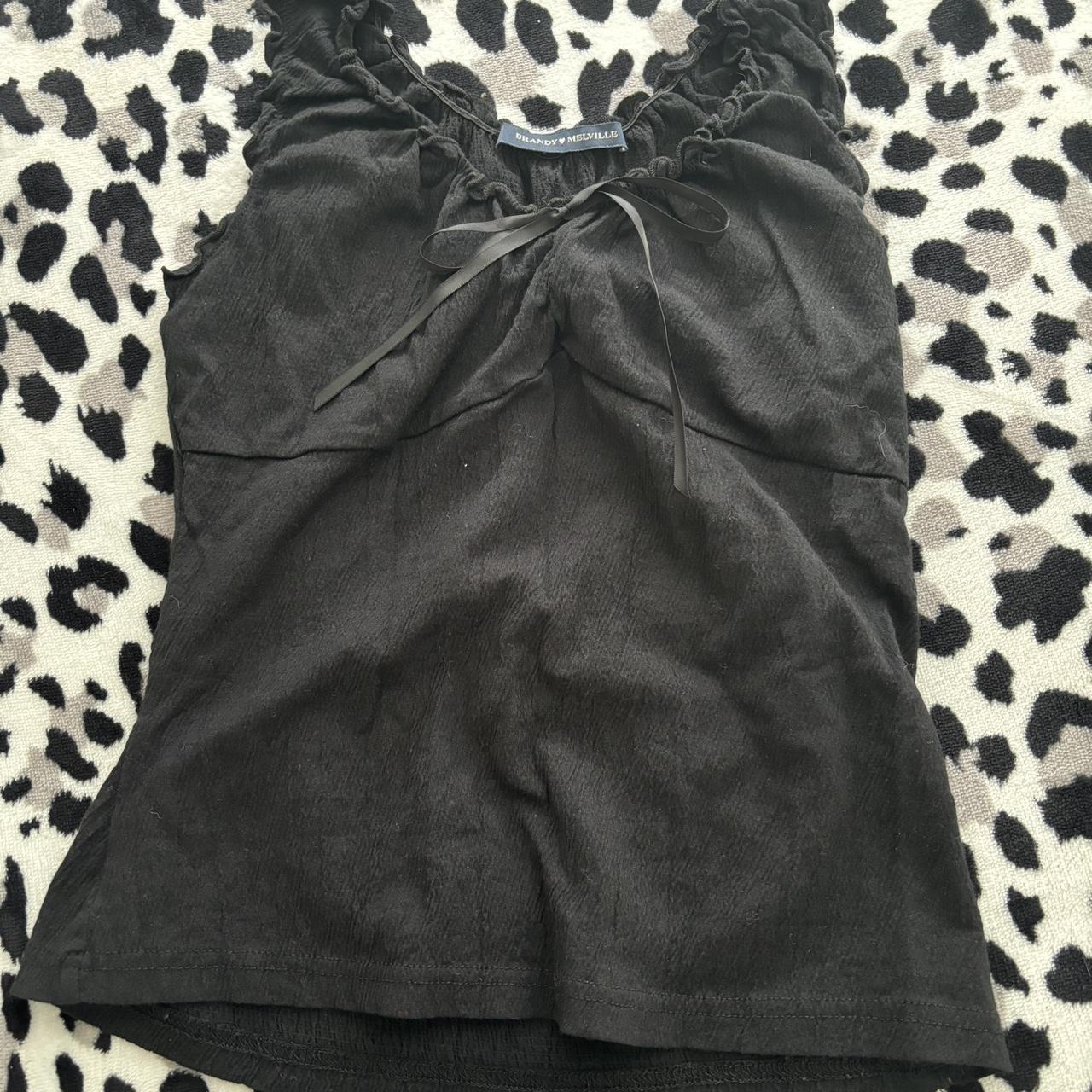 brandy melville black babydoll top sm Depop