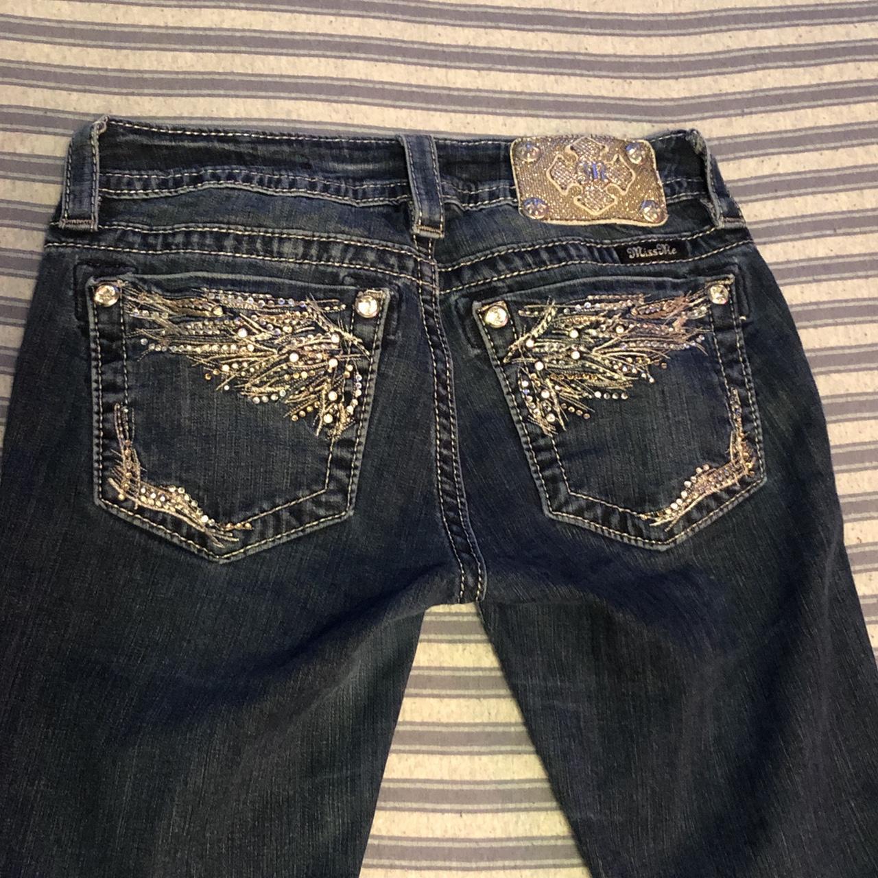 The perfect pair of Y2k, bling, angel wing jeans 💎😻... - Depop