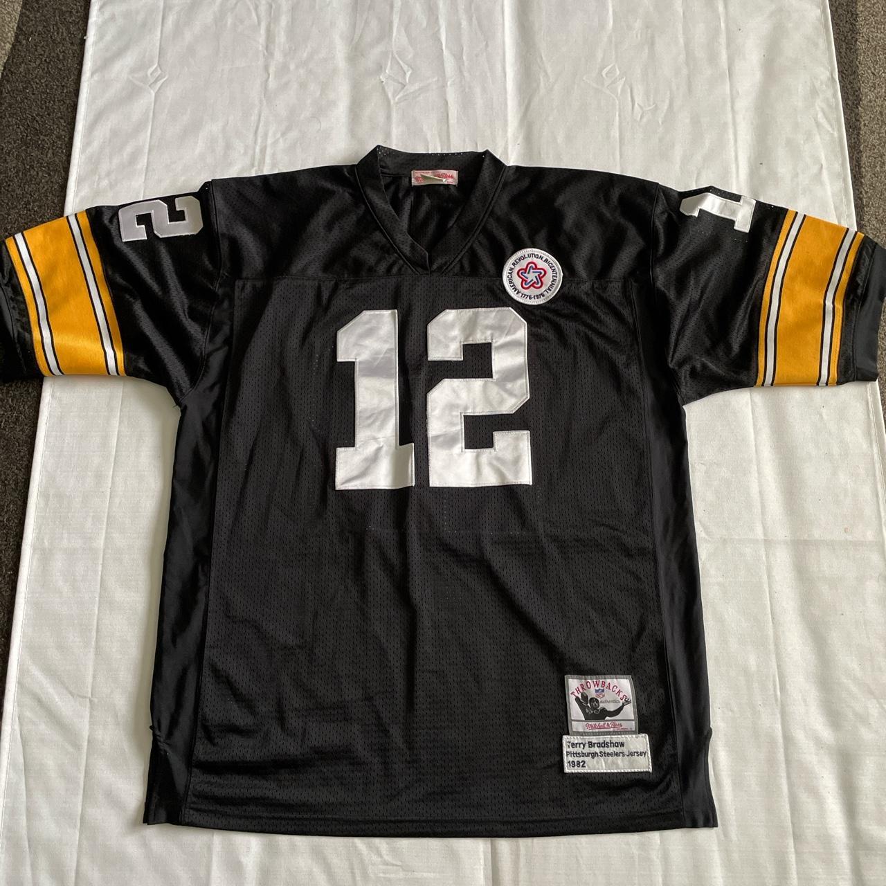 Steelers Terry Bradshaw Jersey White 12 Men's Throwback