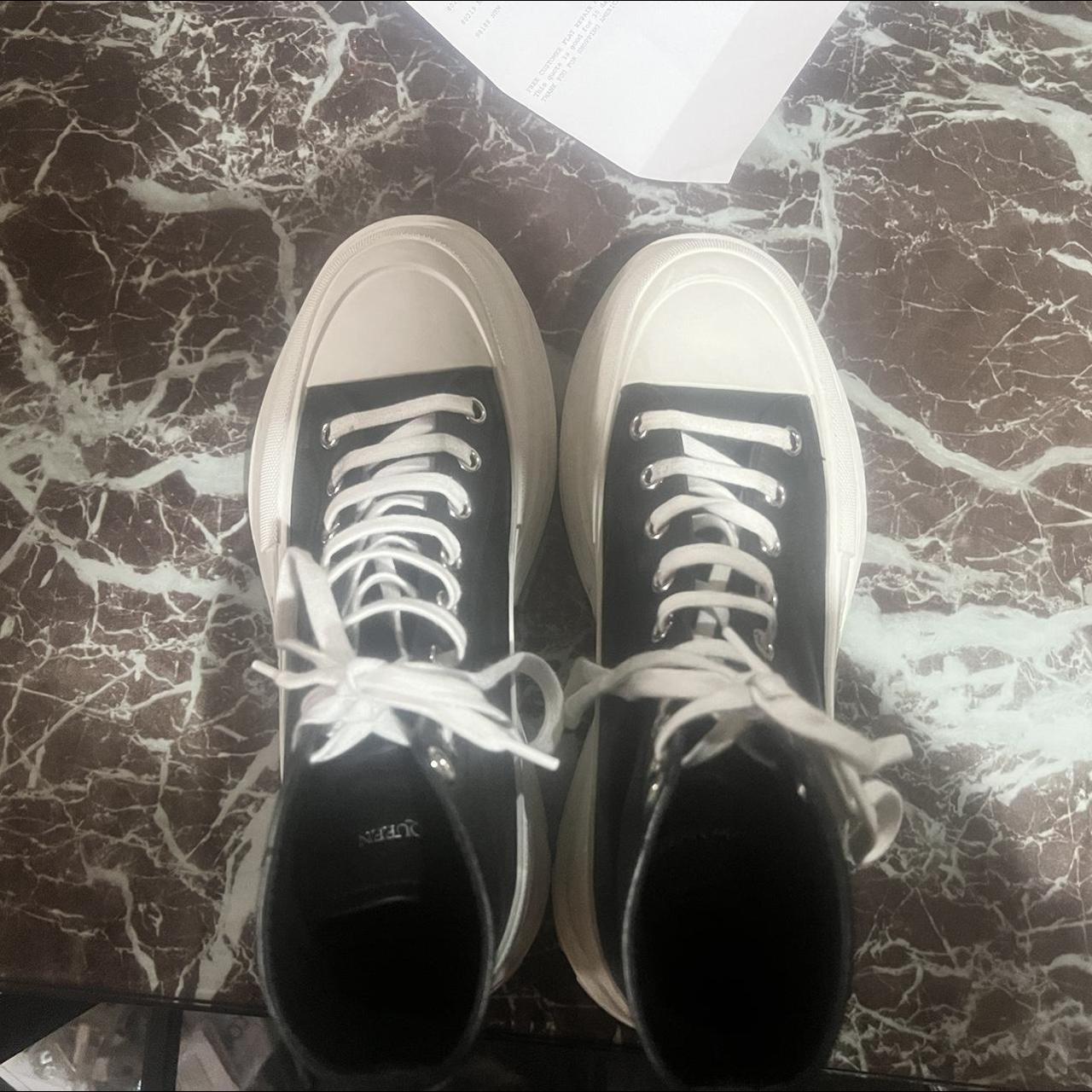 Alexander McQueen Men's Black and White Boots | Depop