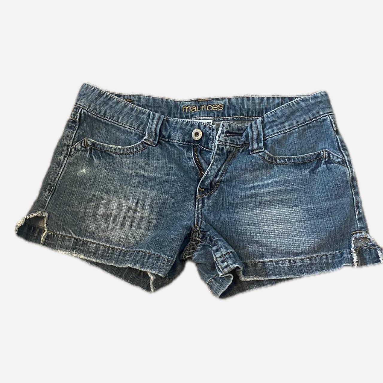 low rise mini shorts super cute slightly distressed... - Depop