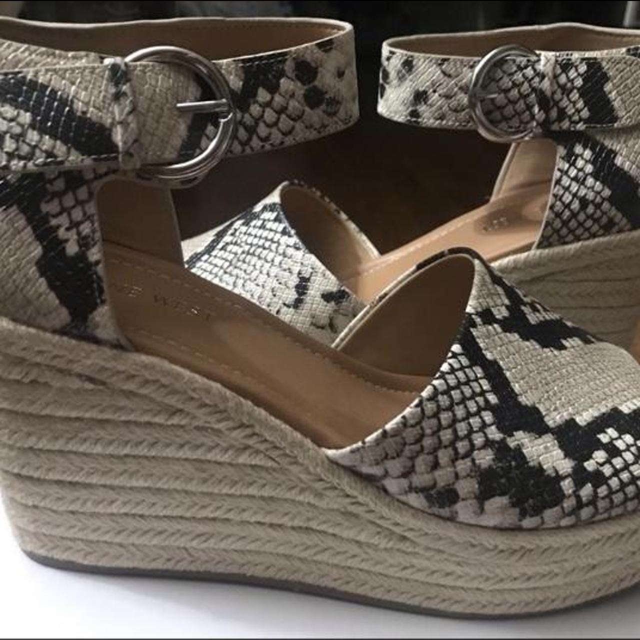 Nine West Adell Snake Skin Print Wedges New Size 10 Depop