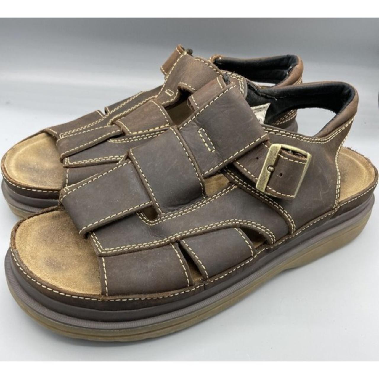 SONOMA Mens Y2K Chunky Leather Fisherman Sandals... - Depop