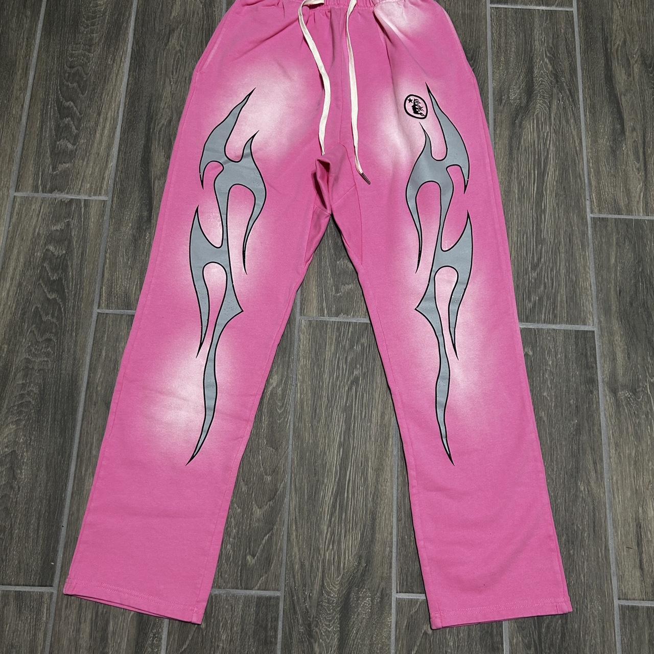 Blue and pink online flame sweatpants