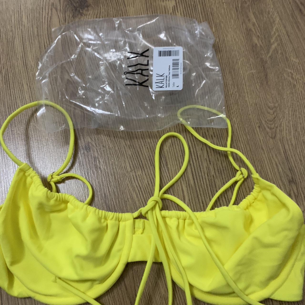 Kalk Rinna bikini top yellow large approx B... - Depop