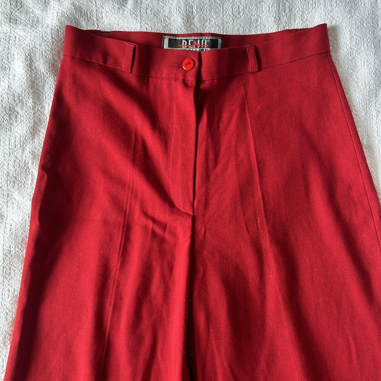 Vintage red flared high waisted pants. Very... - Depop
