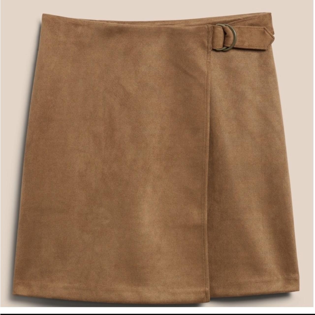 Banana Republic Suede Wrap Skirt Light brown dark Depop