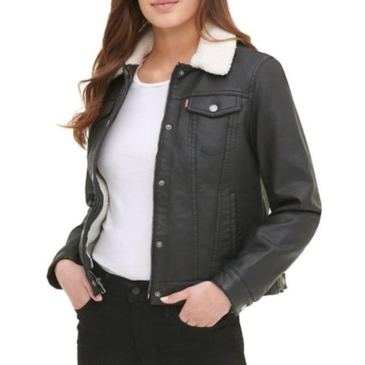 Levi's faux hotsell leather trucker jacket