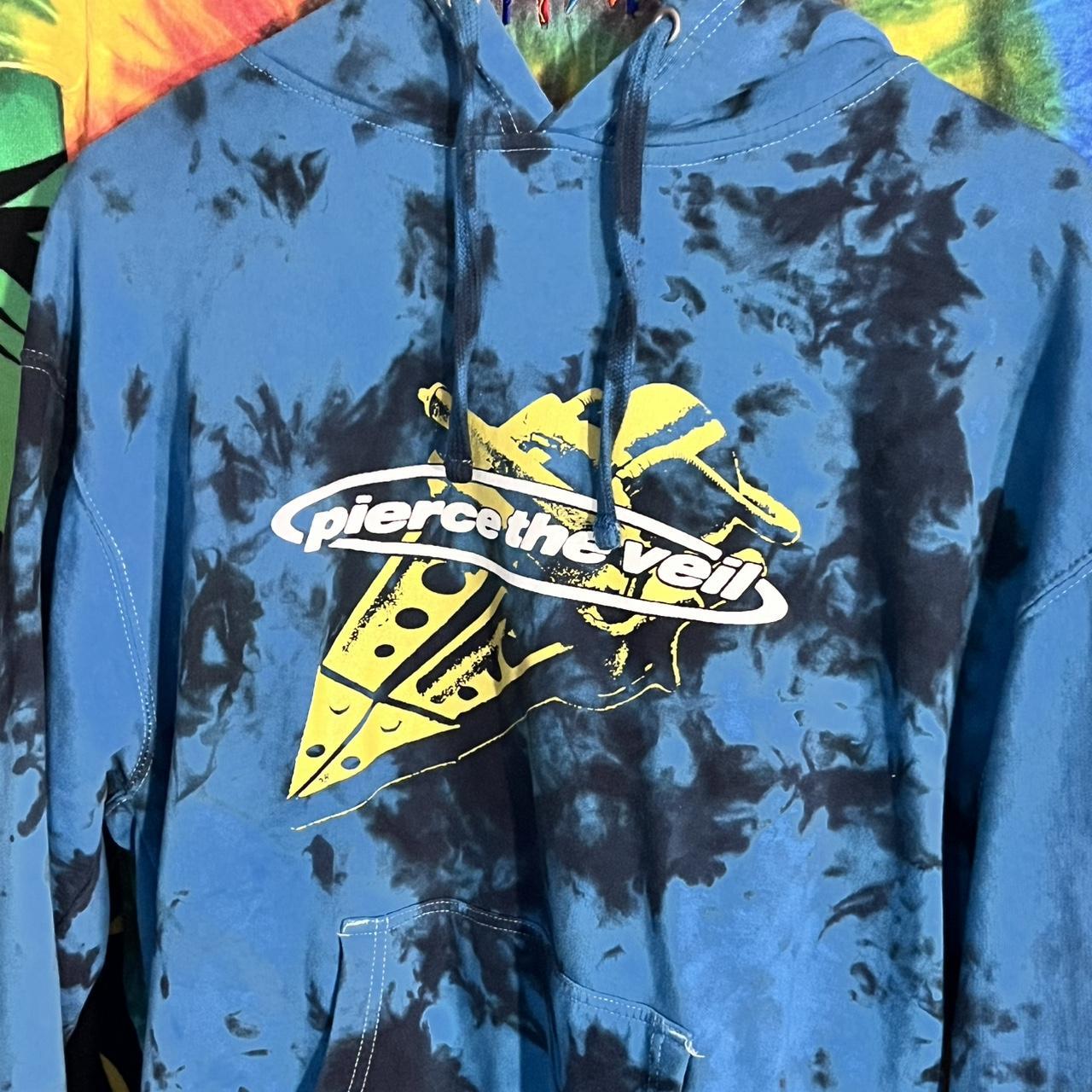 Hot Topic Men's Hoodie Blue/Yellow L – Pierce the Veil tie-dye