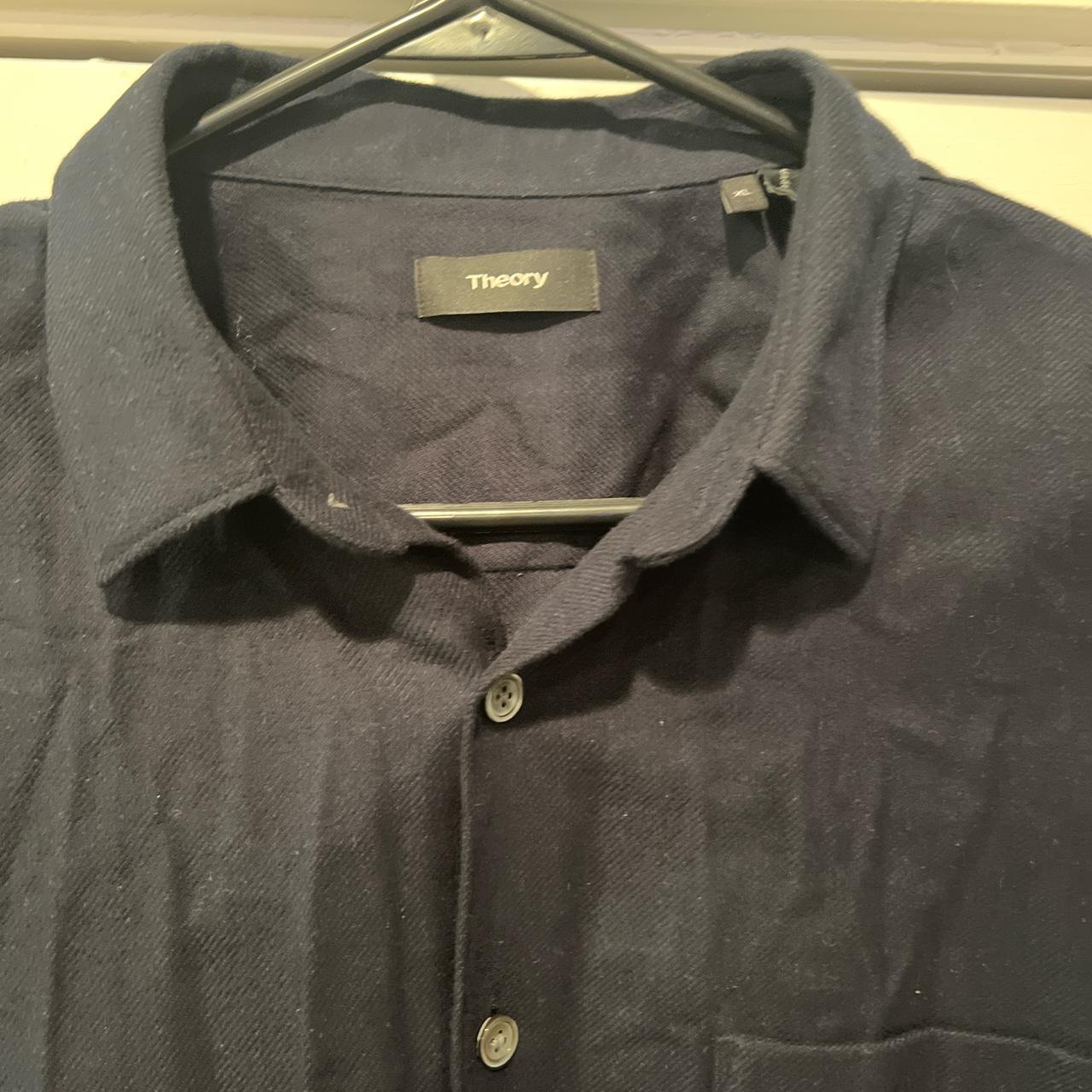 Theory Men's Navy Shirt | Depop