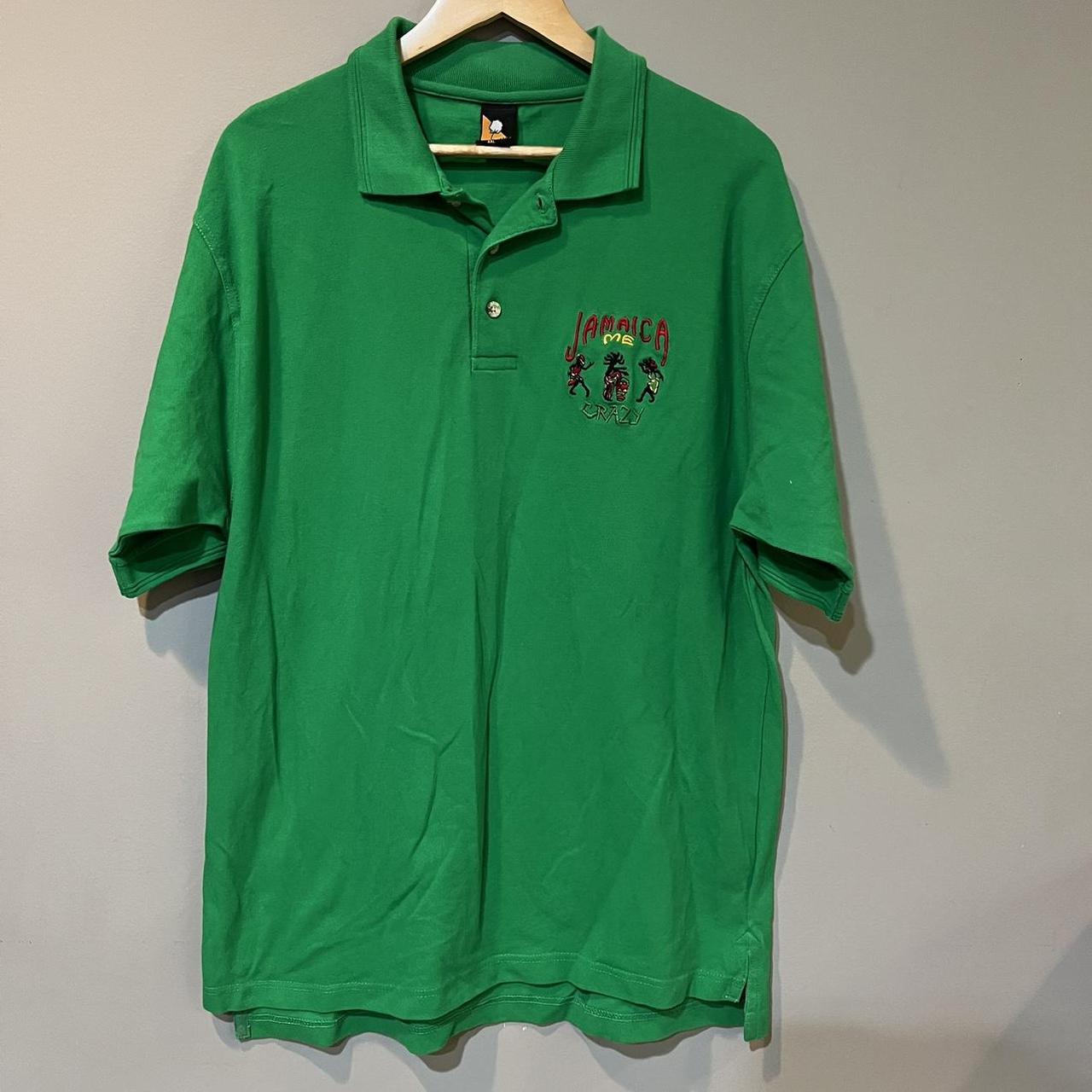 JAMAICA ME CRAZY Men’s Size XXL Green Polo Shirt - Depop