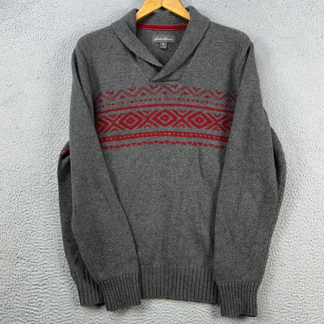 Eddie Bauer Men's Sweater - Grey/Red - XL – Eddie… - image 1