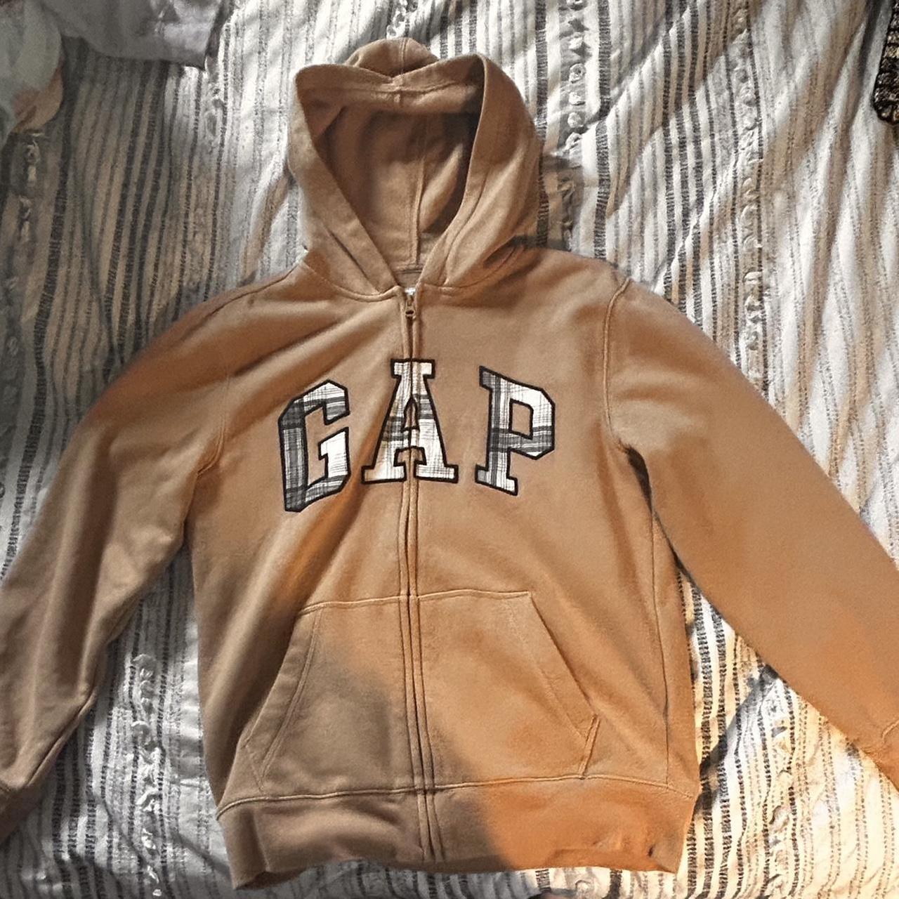 small gap hoodie, brown zip up size youth xl