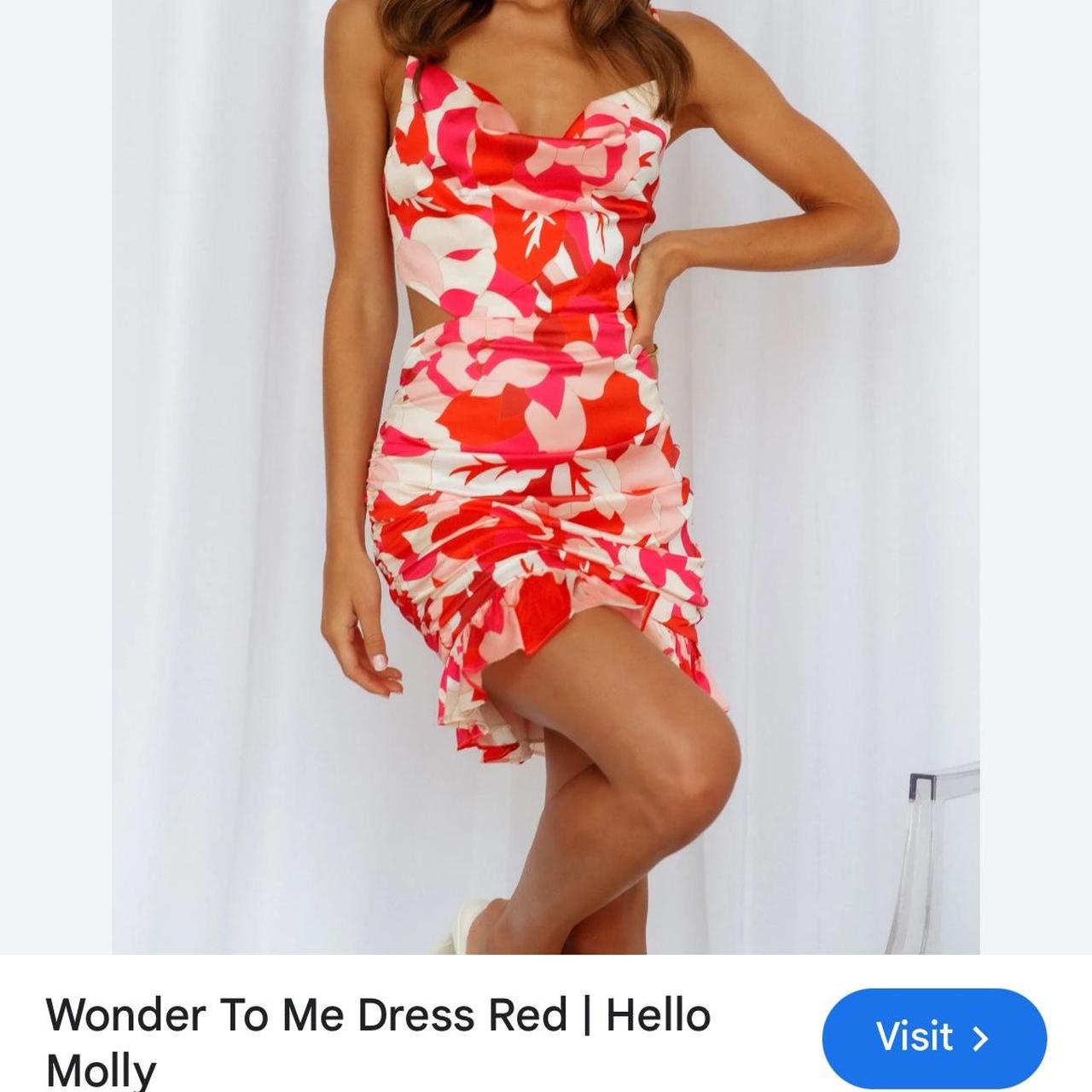 Hello Molly Women's Bodycon Dress - Pink/Red - 6 … - image 1