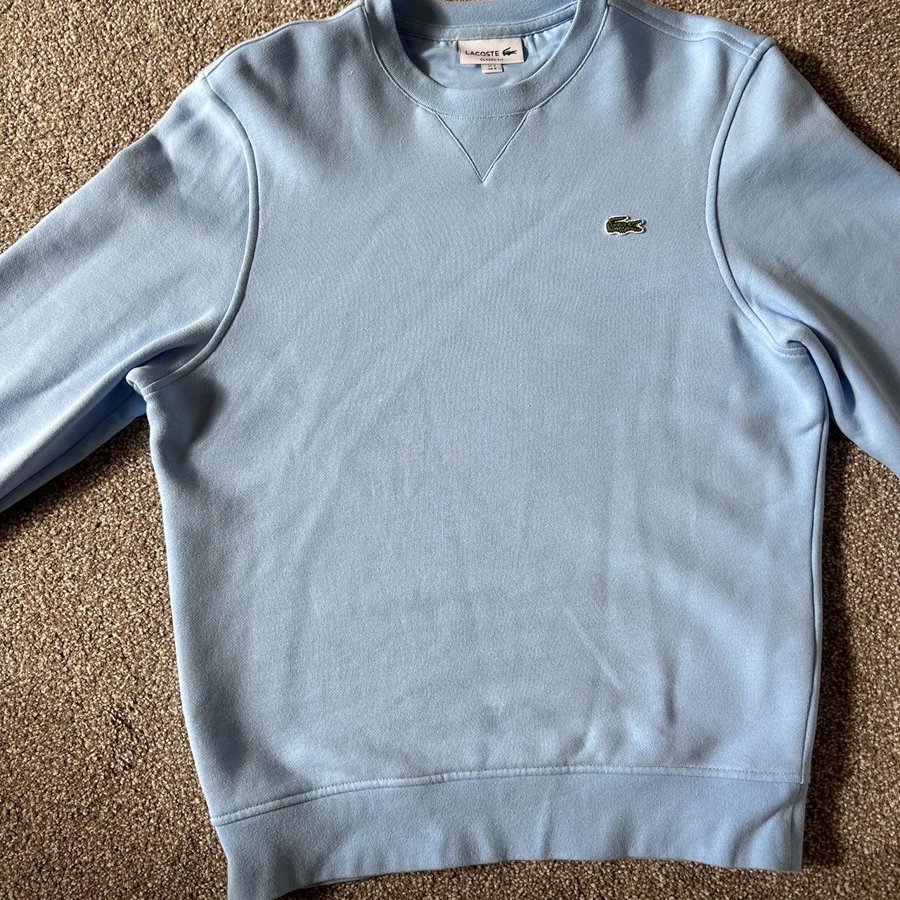 Baby blue Lacoste sweatshirt size small Depop