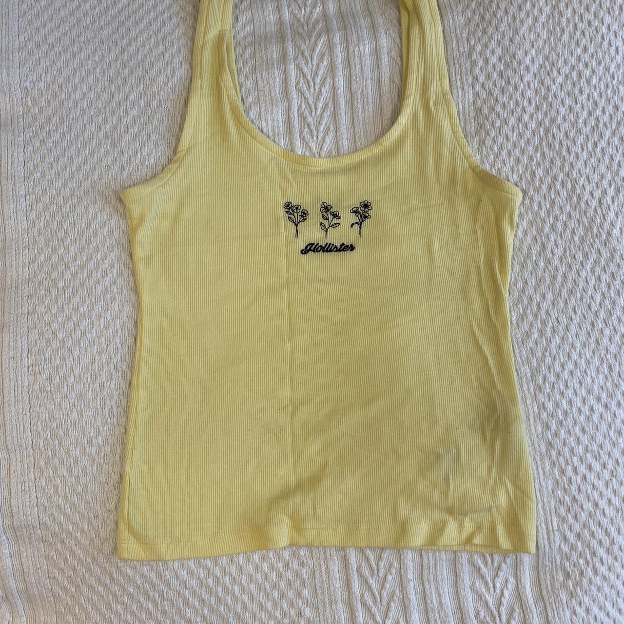 HOLLISTER YELLOW TANK TOP Hollister yellow tank... Depop