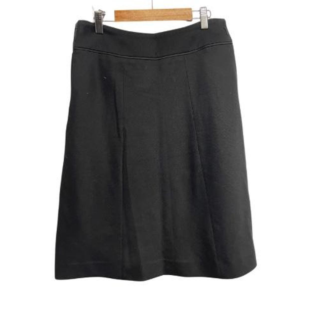 H M Black Flare Zippered Mini Skirt Size 10 Black