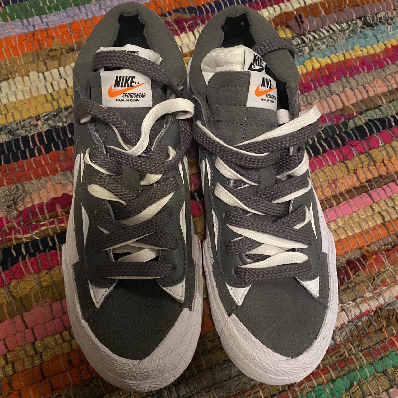 Sacai Women's Black and Grey Trainers | Depop