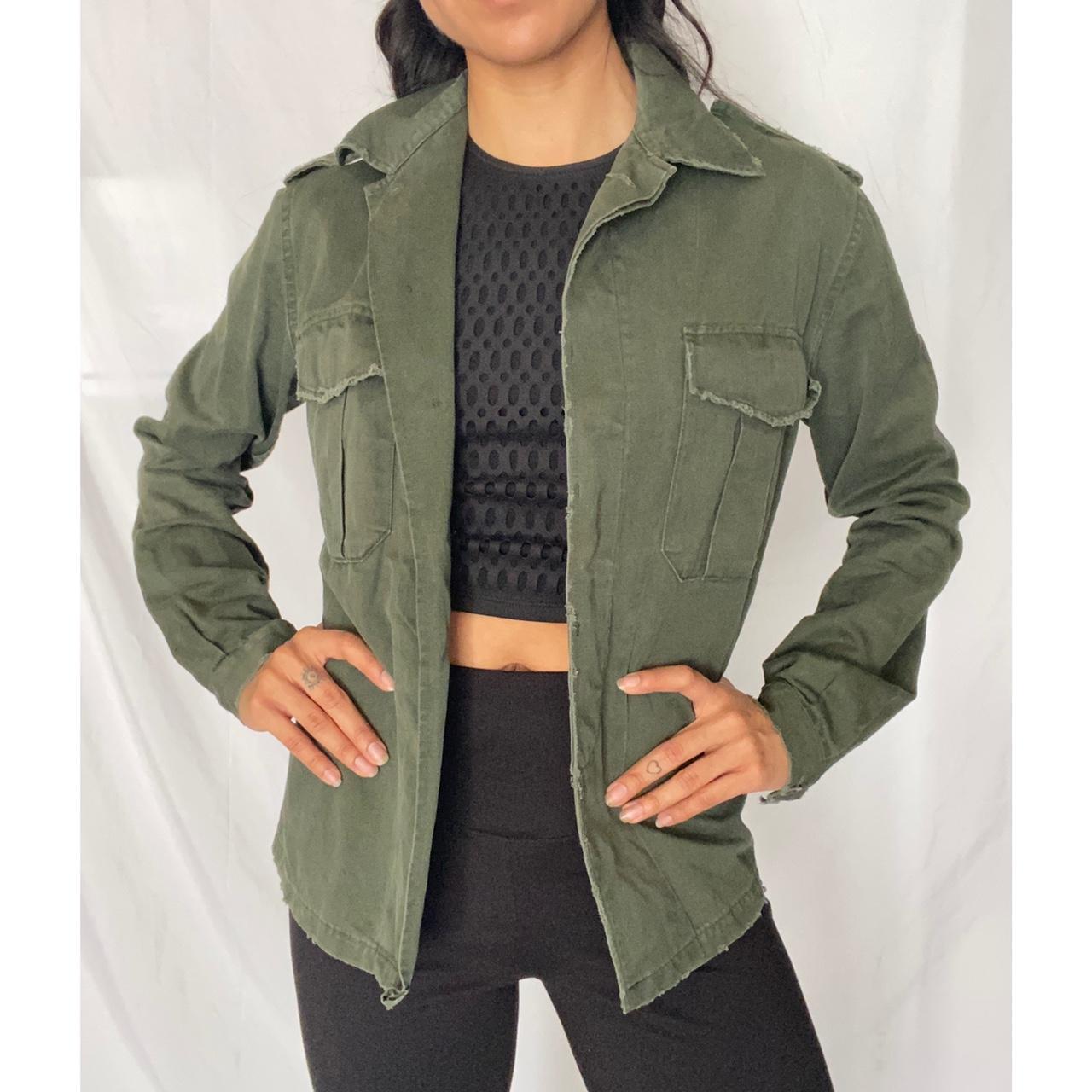 Women's Khaki and Green Jacket Depop