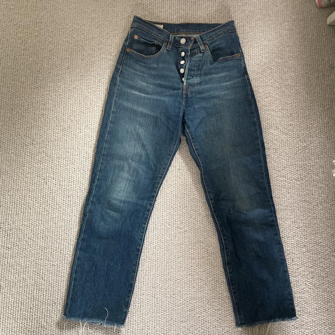 Levi's Women's Blue and Navy Trousers | Depop