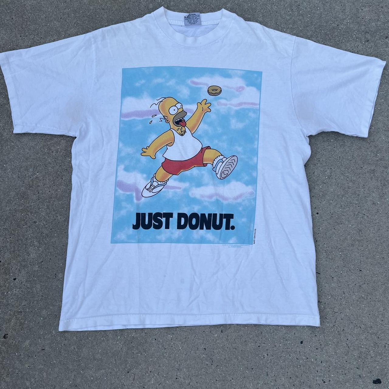 “just donut”, vintage 90s simpsons tee, funny nike pun...