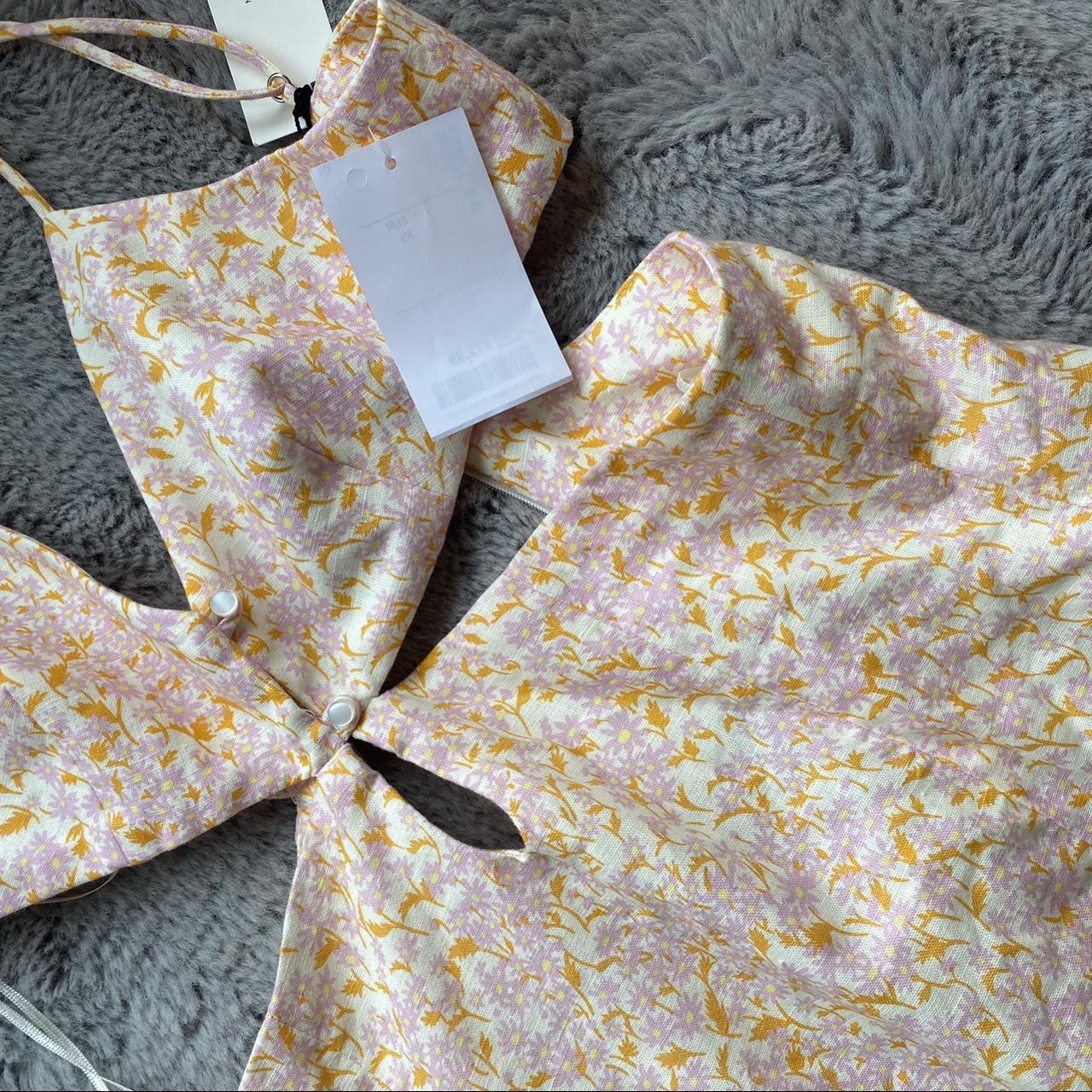 Zara Women's Pink and Orange Dress Depop