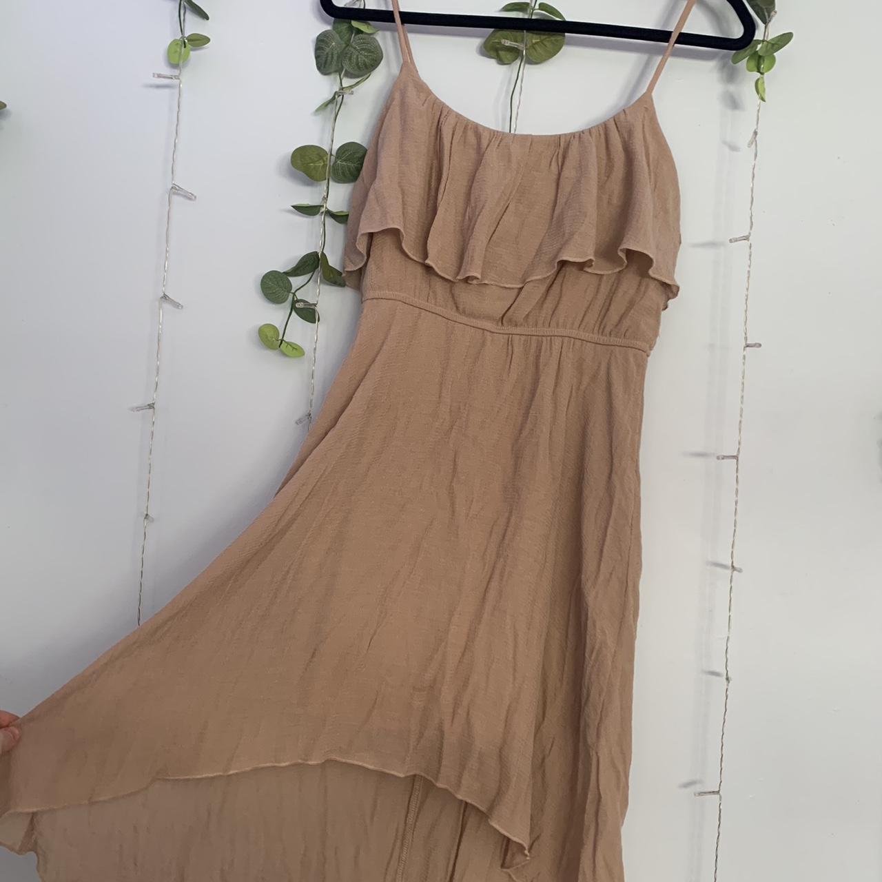 Tan flowy dress sale