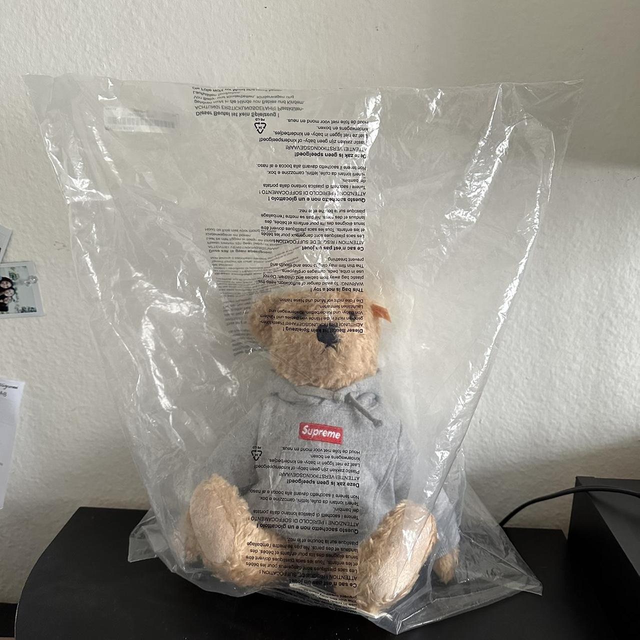 Supreme Steiff Teddy Bear With Gray Box Logo Hoodie