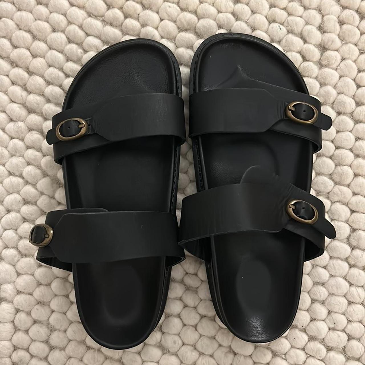 Liberté Leather Amalfi Sandal Black sandals in size... - Depop