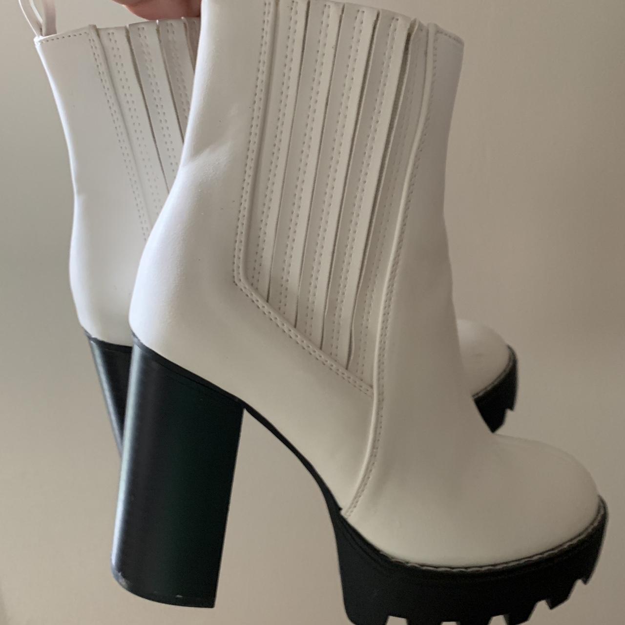 womens white platform boots