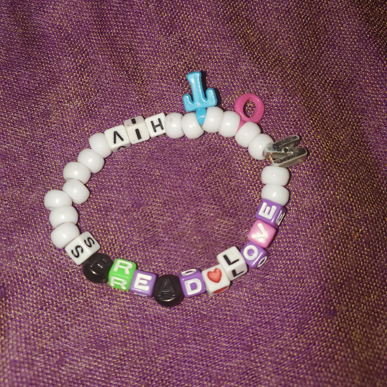 Kandi rave bracelets with words. Hand made, One of a - Depop