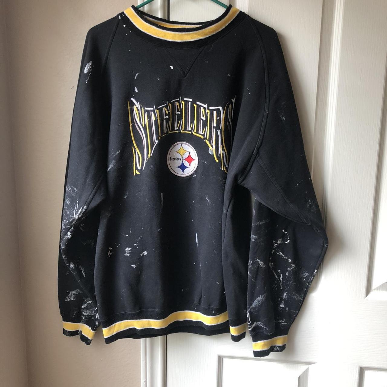 90s pittsburgh steelers paint splattered sweatshirt size large – Recollect  Ltd.