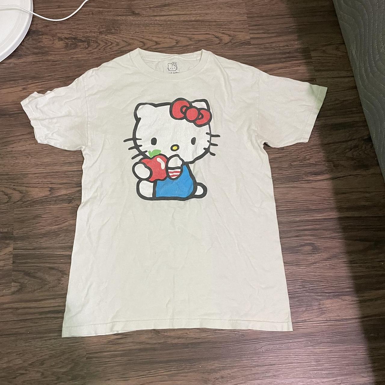 Hello Kitty Men's White and Red T-shirt | Depop