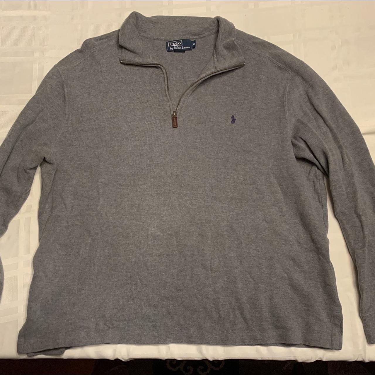 gray Ralph lauren polo quarter-zip sweatshirt... - Depop