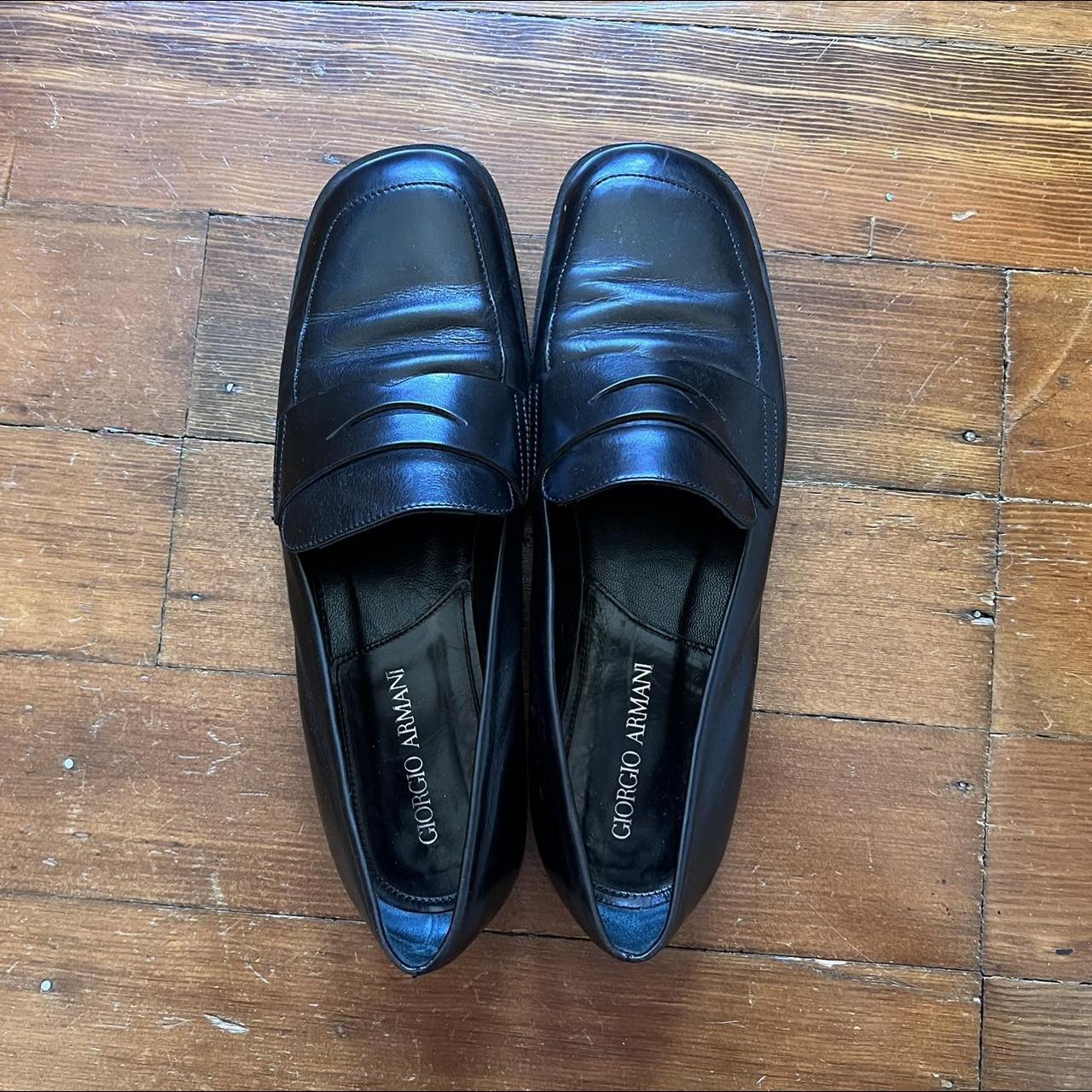 Perfect amazing Italian black leather Armani... - Depop