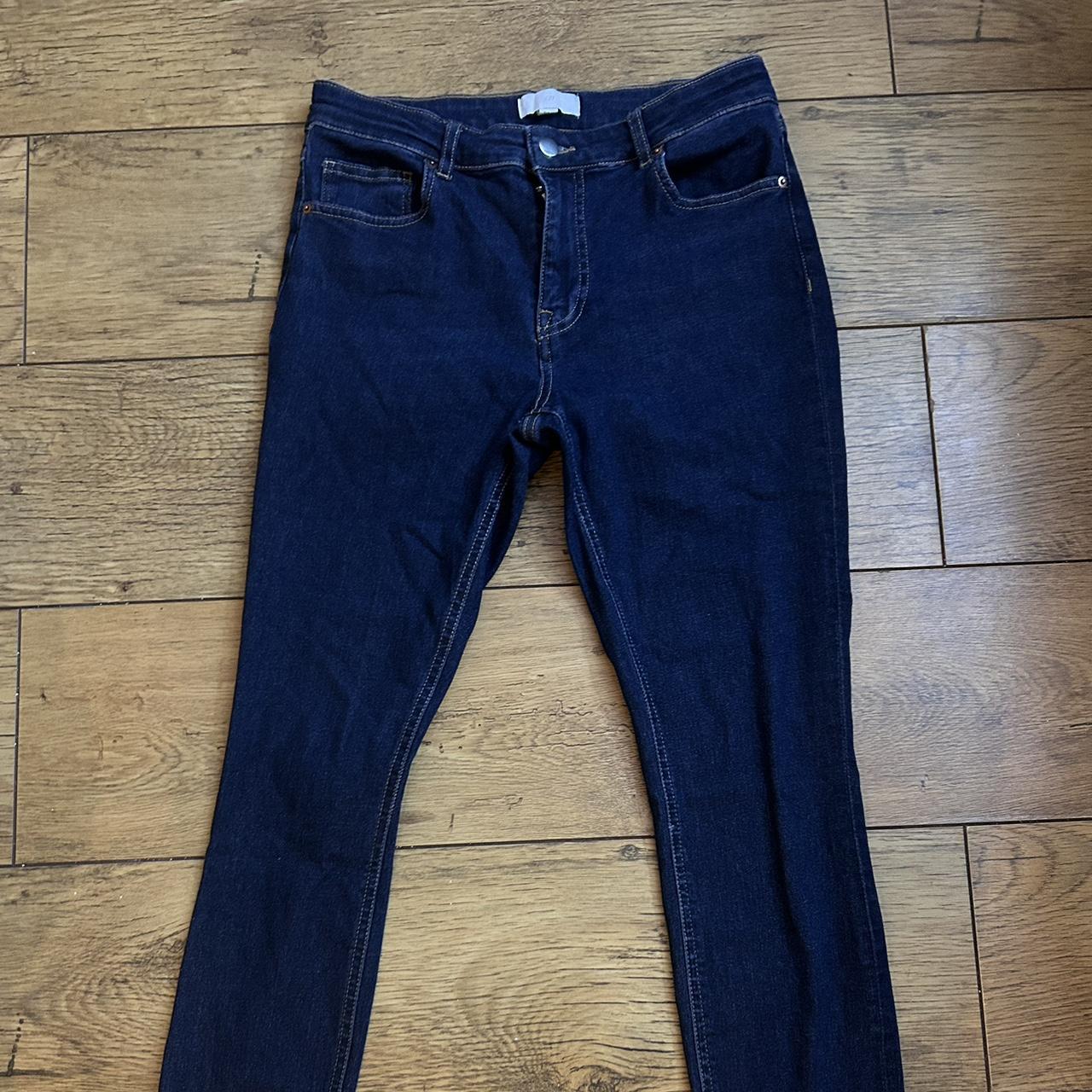 H&M navy skinny jeans. Size UK 40 regular leg - Depop
