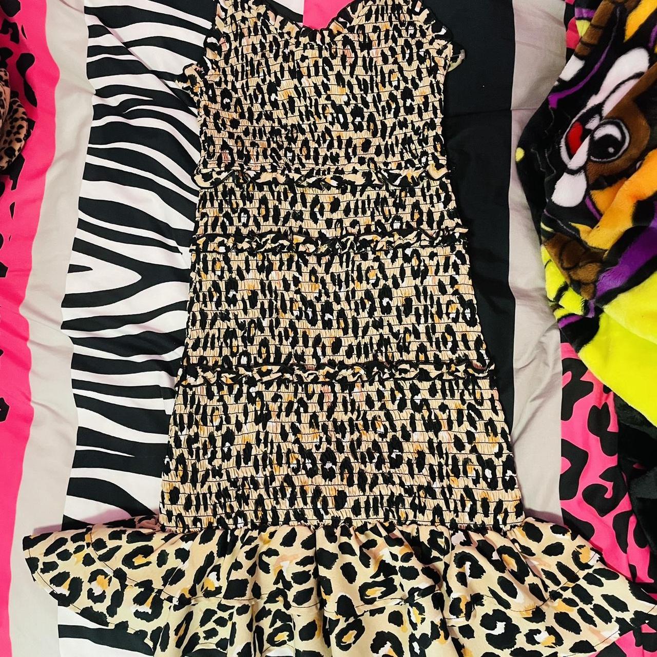 Vintage leopard skin tight dress by Bodyslimmers by - Depop