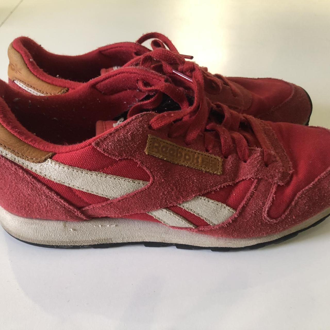 Size 8 red suede Reebok classics brown leather tabs. Depop