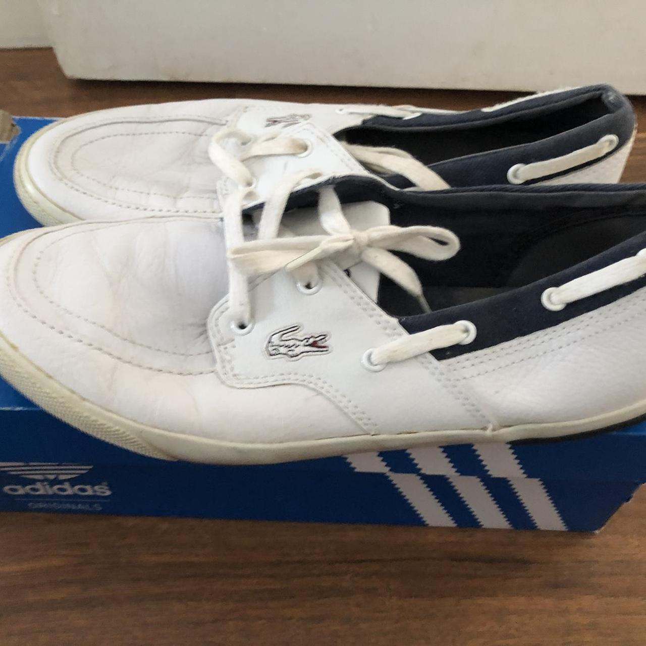 Lacoste boat shoes white online