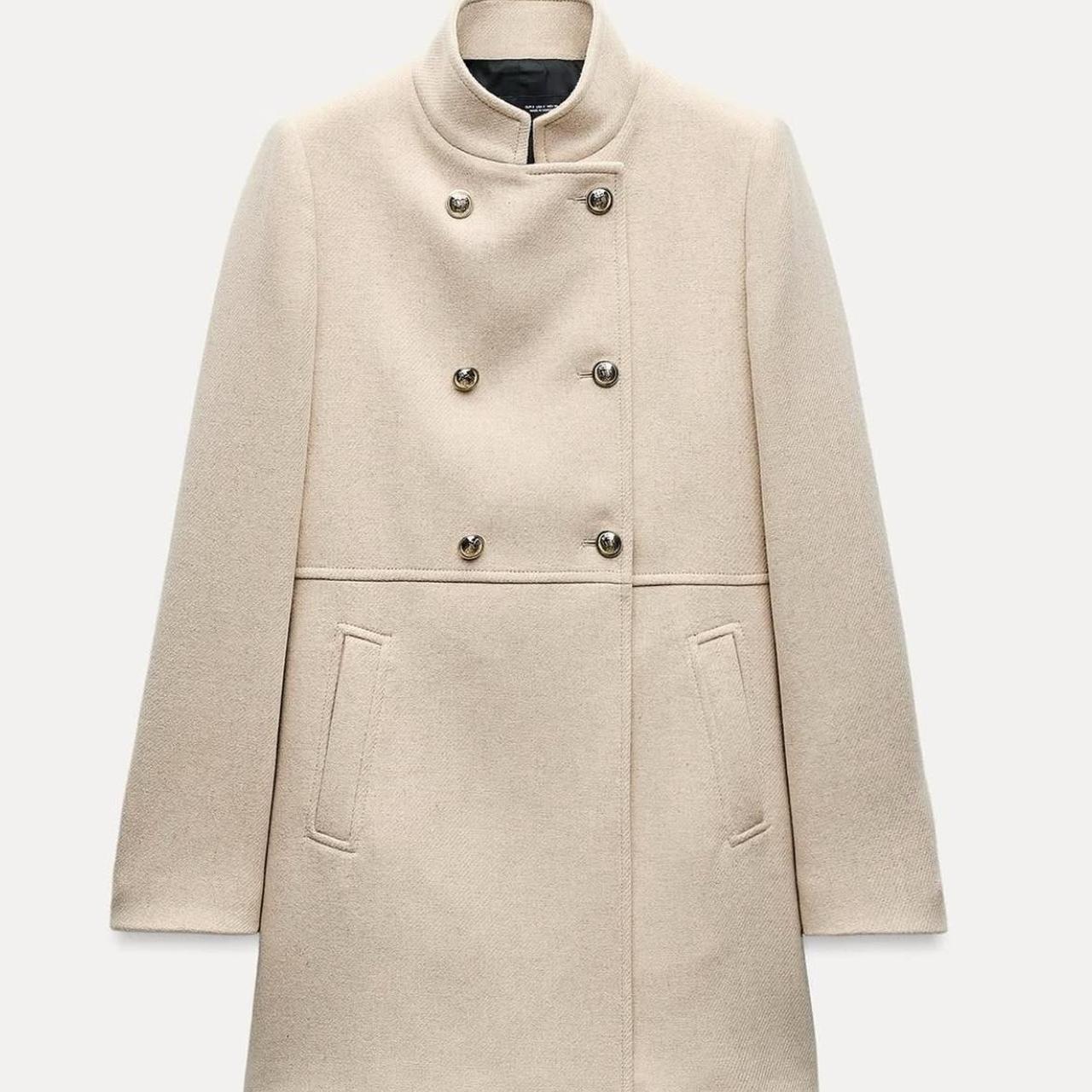 Breasted Wool Blend Coat Zara Double Breasted Coat Sand ZW