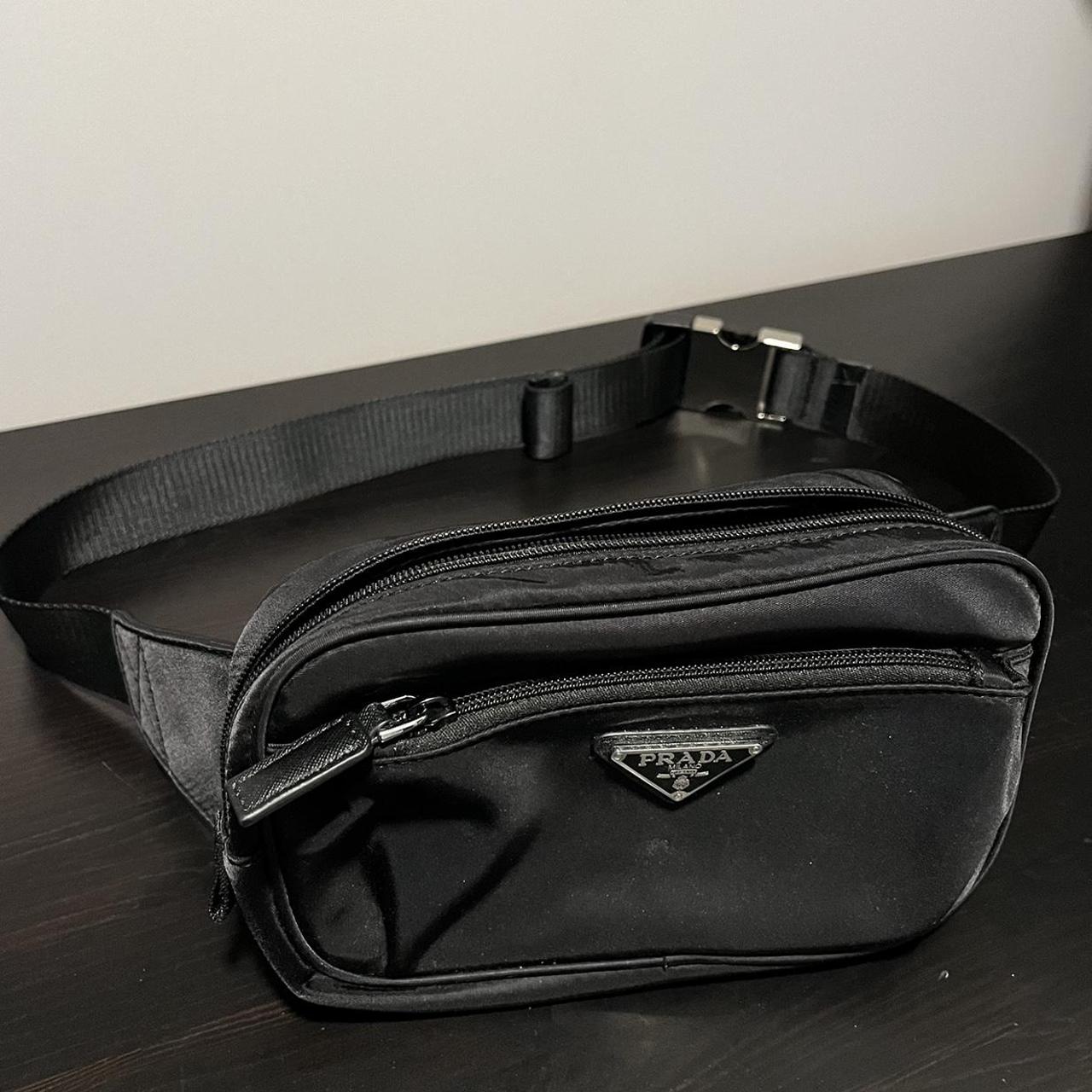 Black Prada nylon waist bum bag. Received as a Depop