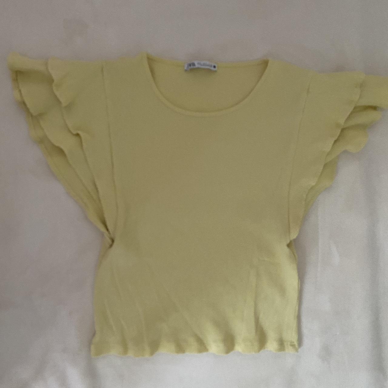 Zara Women's Yellow Croptop Depop